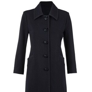 CAbi Carriage Jacket Style 5658 Navy Micro-Polka Dot Print A-Line Topper /Size L